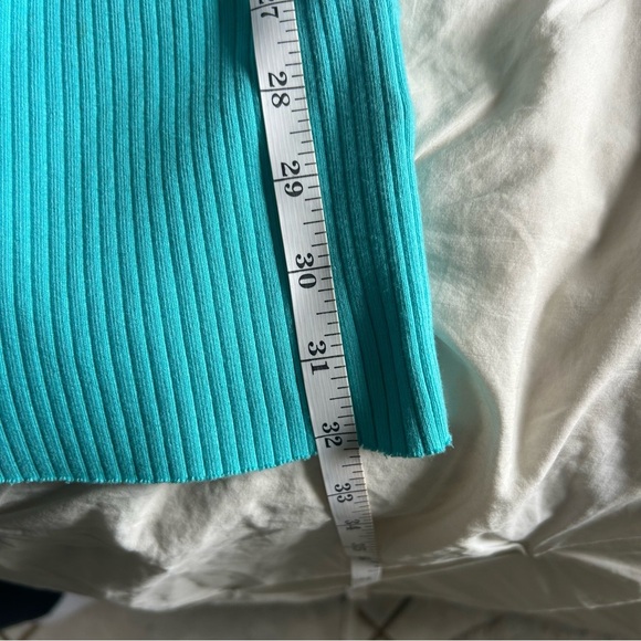 Calvin Klein Jeans Womens Medium Turquoise Ribbed Sleeveless midi Dress - Picture 5 of 6
